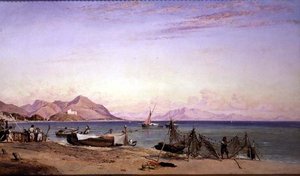 Salerno, secado de redes de Edward William Cooke