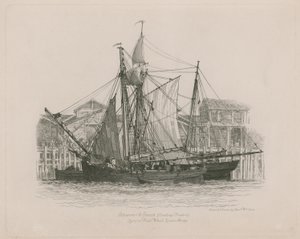 Goleta y Smack en Fresh Wharf de Edward William Cooke