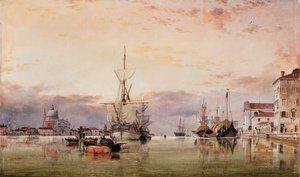 El Canale della Giudecca con el Redentore al fondo, 1863 de Edward William Cooke