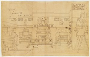 Esquema de decoración interior, 1881 de Edward William Godwin