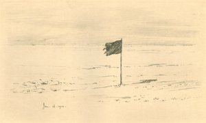 Campamento de la bandera negra - La bandera negra de Amundsen a pocos kilómetros del Polo Sur de Charles Edward Wilson
