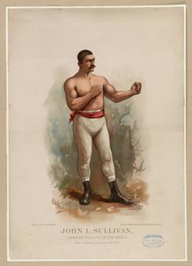 John L. Sullivan, campeón mundial de pugilismo, c. 1883 (cromolitografía) de Edward Windsor Kemble