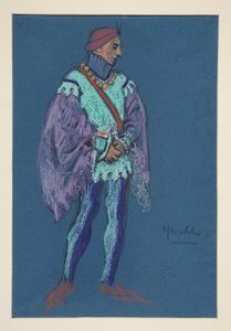 A Herald, boceto de vestuario para Henry Irving de Edwin Austin Abbey
