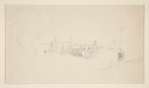 Estudio de arquitectura (anverso); Bocetos ornamentales (verso) de Edwin Austin Abbey