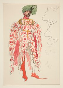 Bagot, boceto de vestuario para Henry Irving de Edwin Austin Abbey