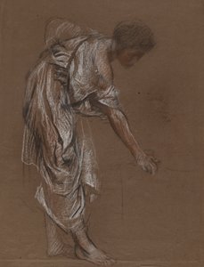 Mujer doblada en vestido clásico - estudio para de Edwin Austin Abbey