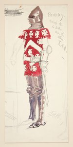 Berkeley, boceto de vestuario para Henry Irving de Edwin Austin Abbey