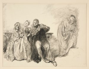 Bianca y Lucentio, del Acto III, Escena i, La fierecilla domada de Edwin Austin Abbey