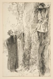Biron y el Rey, del Acto IV, Escena III, Amor de Edwin Austin Abbey