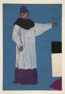 Obispo de Carlisle, boceto de vestuario para Henry Irving de Edwin Austin Abbey