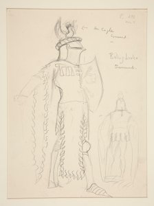 Bolingbroke (escena del torneo), boceto de vestuario para Henry Irving