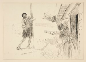 Christopher Sly, ilustración de Introducción, Escena II, La fierecilla domada de Edwin Austin Abbey