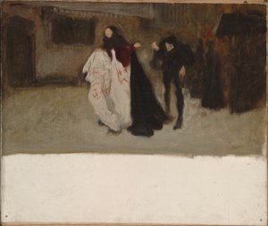 Estudio de composición, para Richard, duque de Gloucester, y Lady Anne de Edwin Austin Abbey