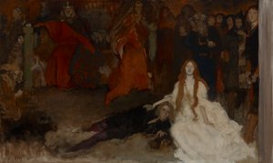 Estudio de composición, para La escena del juego en Hamlet, Acto III, Escena II