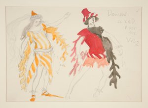 Bailarinas, boceto de disfraces para Henry Irving de Edwin Austin Abbey