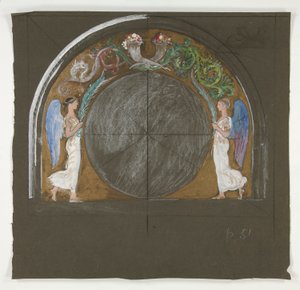 Diseño para la decoración de las ventanas del edificio del capitolio estatal en Harrisburg, Pensilvania, 1902-1911 (completado por John Singer Sargent) de Edwin Austin Abbey