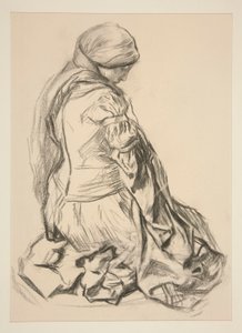 Estudio de cortinas para de Edwin Austin Abbey