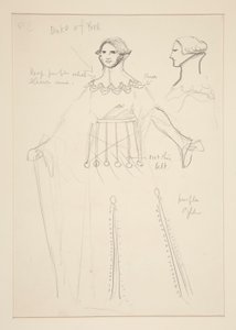 Duque de York, boceto de vestuario para Henry Irving de Edwin Austin Abbey