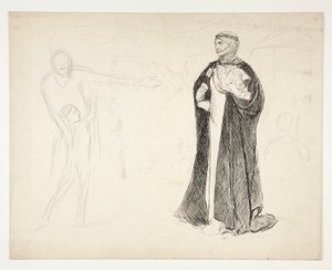 Estudio temprano para el rey Juan de Edwin Austin Abbey