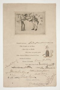 Grabado por E.A. Abbey: The Kinsmen - (ilustración de un verso francés) de Edwin Austin Abbey