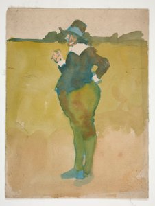 Hombre gordo en paisaje de Edwin Austin Abbey