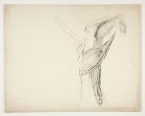 Figura con toga, boceto de una obra de Shakespeare no identificada de Edwin Austin Abbey
