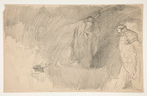 Figura en reposo, boceto de una obra de Shakespeare no identificada de Edwin Austin Abbey