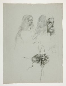 Estudios de figuras para uno de los murales de La búsqueda del Santo Grial (una serie de quince pinturas para la Biblioteca Pública de Boston, completada en 1901) de Edwin Austin Abbey