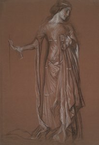 Estudio de figuras. Carboncillo y tiza sobre papel rojo. de Edwin Austin Abbey