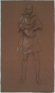 Estudio de figuras. Hombre en traje medieval. Posiblemente un estudio para