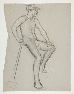 Estudio de figuras para El espíritu de Vulcano, el genio de los trabajadores del hierro y el acero, rotonda del capitolio, Harrisburg, Pensilvania