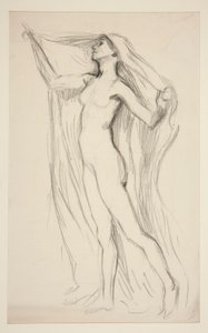 Estudio de figura para mural en el edificio del capitolio estatal en Harrisburg, Pensilvania, 1902-1911 (completado por John Singer Sargent) de Edwin Austin Abbey
