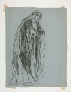 Estudio de figuras para el Castillo de las Doncellas (?), de The Quest of the Holy Grail (una serie de quince pinturas para la Biblioteca Pública de Boston, completada en 1901) de Edwin Austin Abbey