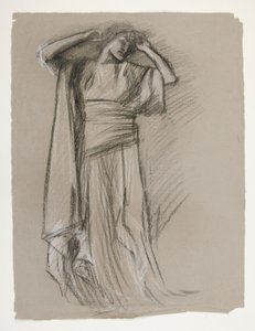 Estudio de figuras para el Castillo de las Doncellas (?), de The Quest of the Holy Grail (una serie de 15 pinturas para la Biblioteca Pública de Boston, completada en 1901) de Edwin Austin Abbey