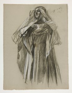 Estudio de figuras para el Infante Galahad, de The Quest of the Holy Grail (primero de una serie de quince murales para la Biblioteca Pública de Boston, terminados en 1901) de Edwin Austin Abbey