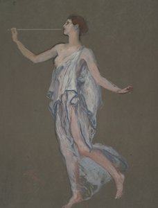 Figura estudio para la figura de la Fama(?) en de Edwin Austin Abbey
