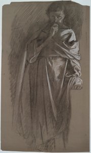 estudio de figura, hombre con bata de Edwin Austin Abbey