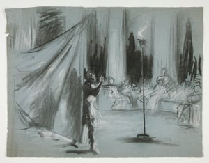 Figuras en un pasillo