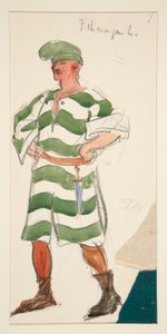 Pescadero, boceto de vestuario para Henry Irving de Edwin Austin Abbey