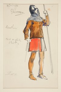 Glaiveman, boceto de vestuario para Henry Irving de Edwin Austin Abbey