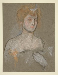 Cabeza y hombros de mujer, retrato de la coronación de Eduardo VII de Edwin Austin Abbey