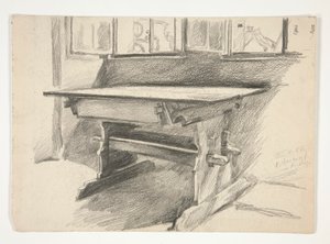 Estudio Interior: Rothenburg, estudio de una mesa gótica