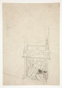 Estudio interior de pieza de chimenea de Edwin Austin Abbey