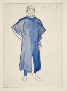 John of Gaunt, boceto de vestuario para Henry Irving de Edwin Austin Abbey