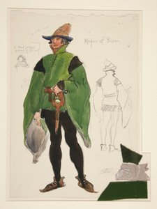 Guardiana de la prisión, boceto de vestuario para Henry Irving de Edwin Austin Abbey