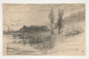 Paisaje por agua de Edwin Austin Abbey