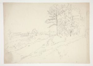 Paisaje con camino que atraviesa de Edwin Austin Abbey