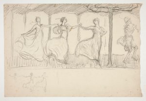 Línea de mujeres bailando - (ilustración no identificada) de Edwin Austin Abbey