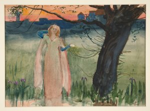 Ofelia junto al arroyo - Acto IV, Escena VII, Hamlet de Edwin Austin Abbey