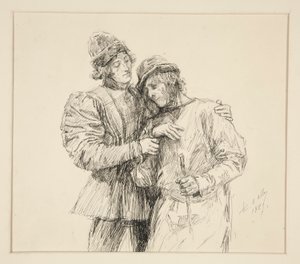 Orlando y Adam, ilustración del Acto II, Escena IV, Como gustéis